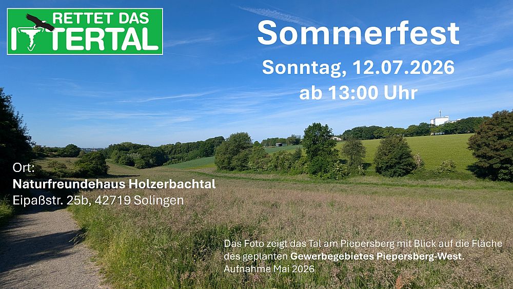Ansicht Piepersberg-West mit Einladung zum Sommerfest 2026